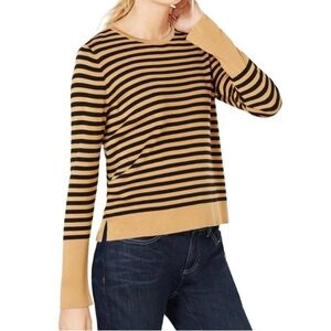 Eileen Fisher • Round Neck Striped Tencel Silk Sweater